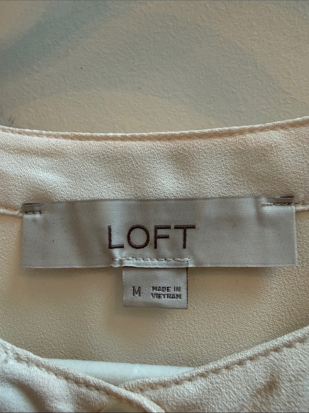 LOFT Cream Ruffle-Front Blouse - Picture 2 of 4